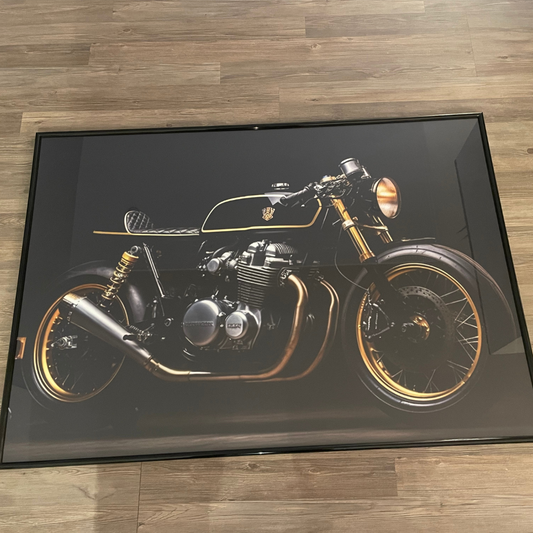 Cafe Racer Black - Wandbild mit Rahmen 100x70